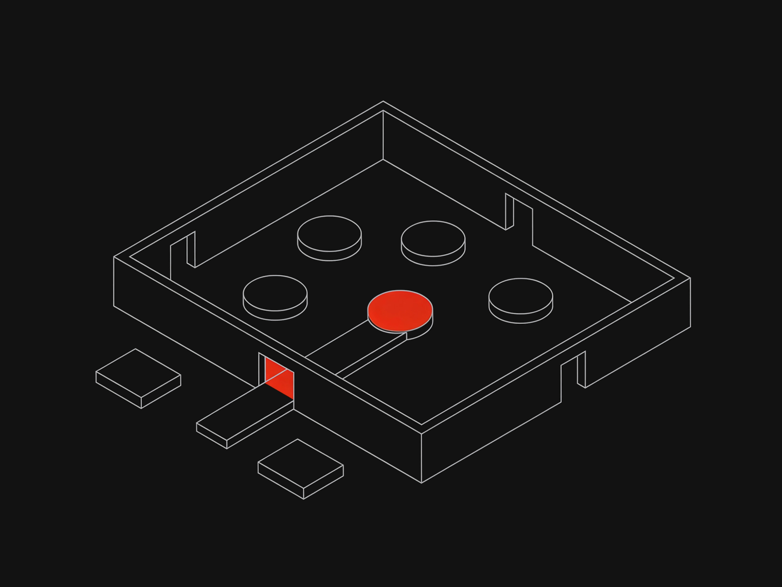 Illustration: a closed project perimeter with a single gate, one record shared outward to partners
